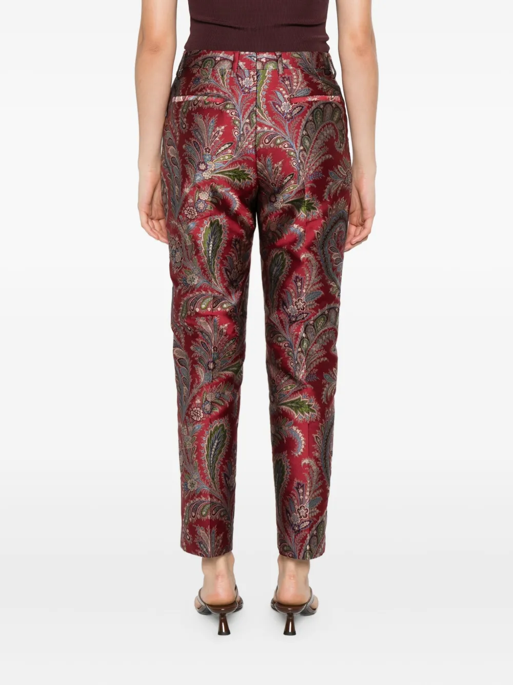ETRO paisley-pattern trousers Rood
