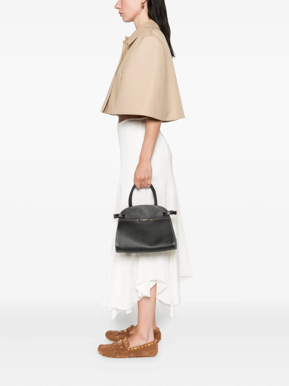 GIANNI CHIARINI Farah shopper van bewerkt leer Zwart