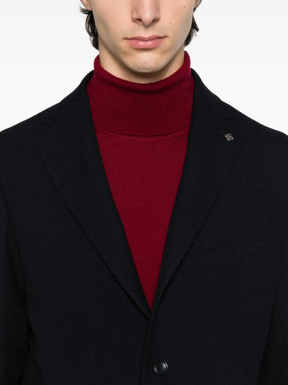 Tagliatore three-button wool blazer Blauw