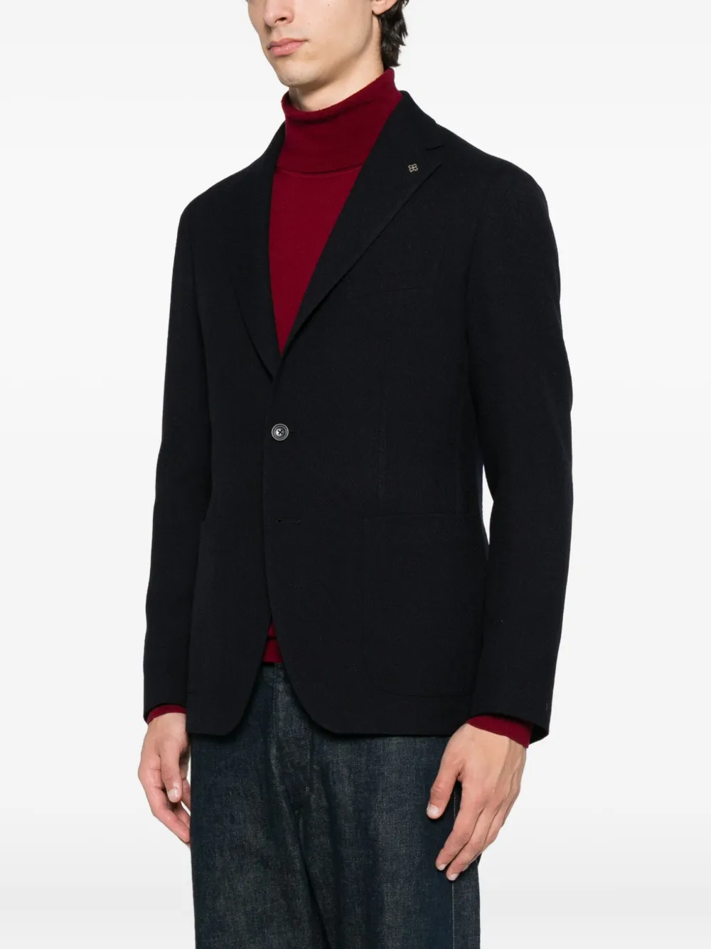 Tagliatore three-button wool blazer Blauw
