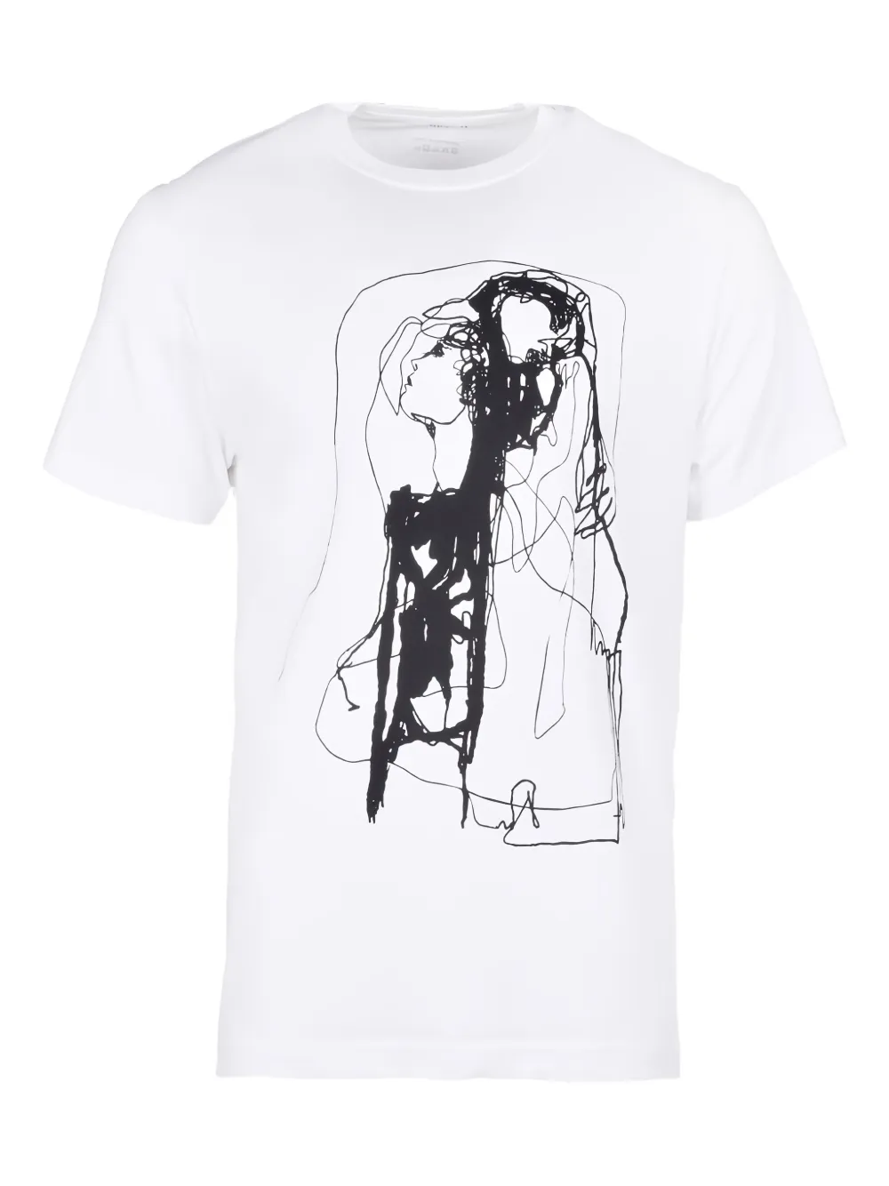 Askthedust Couple line-drawing cotton T-shirt | White | Image 1