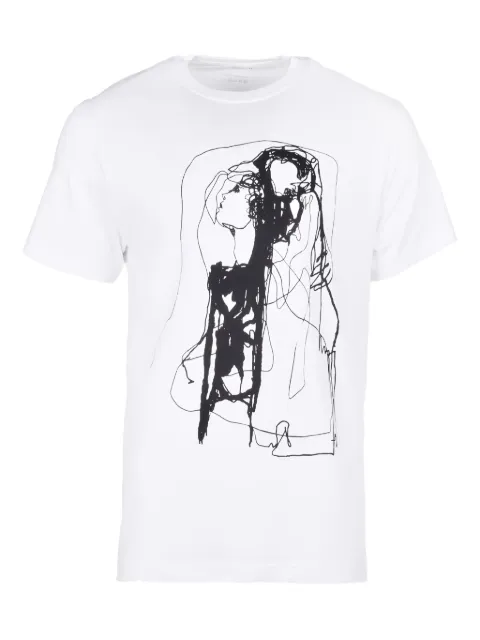 Askthedust Couple line-drawing cotton T-shirt