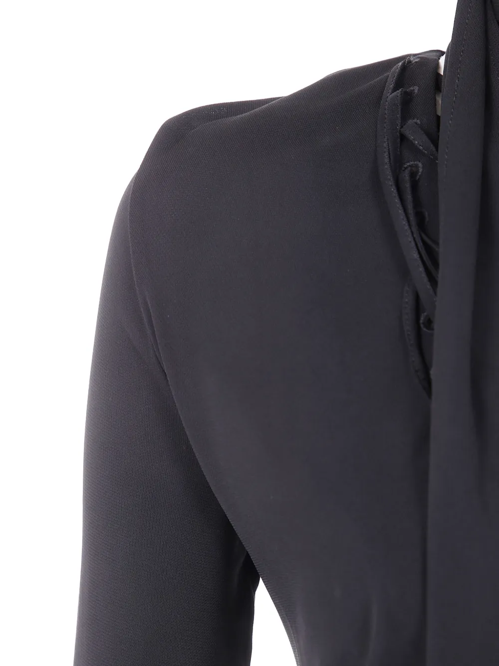 The Attico Maxi-jurk met lange mouwen en veters Zwart