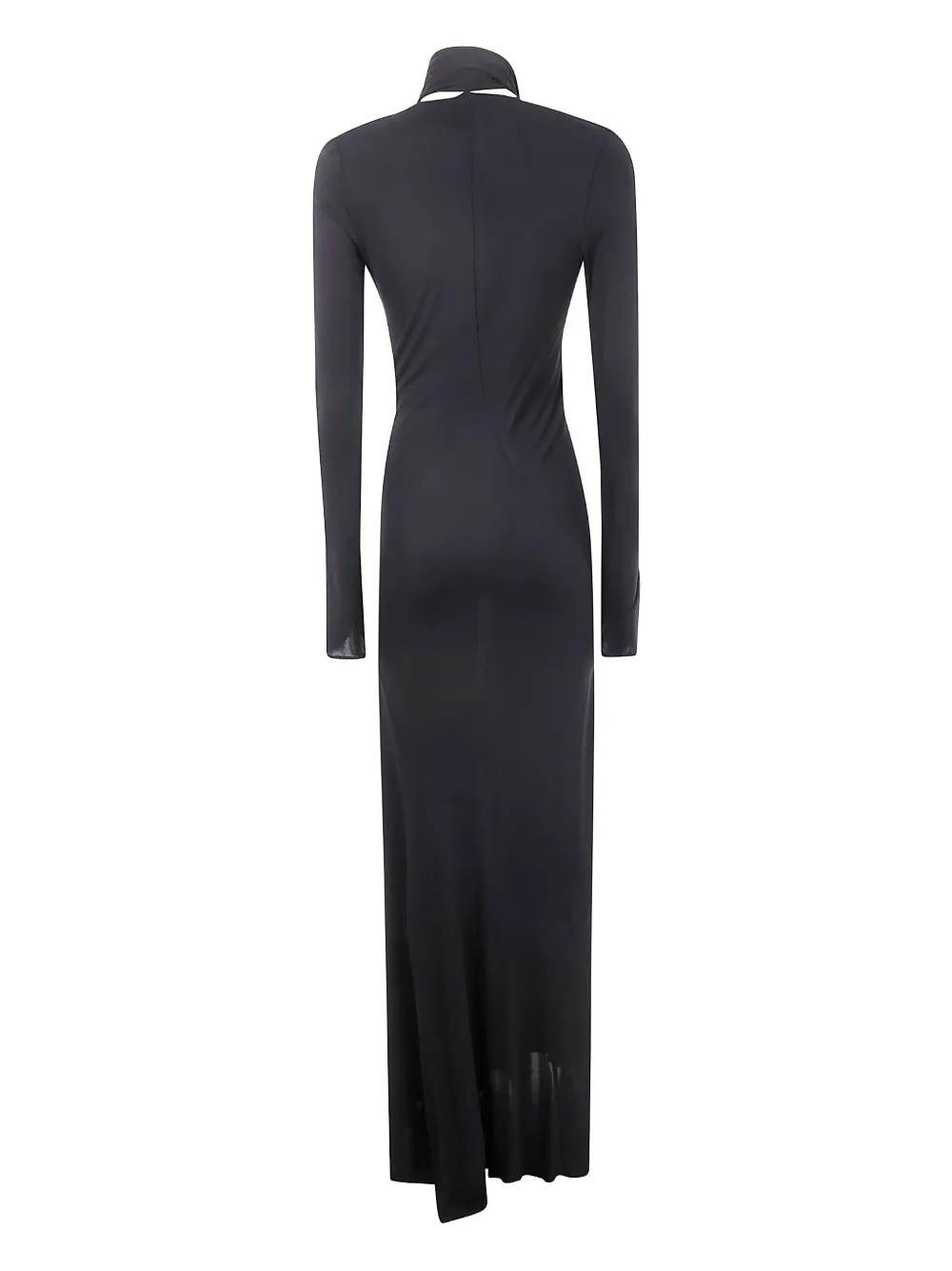 The Attico Maxi-jurk met lange mouwen en veters Zwart