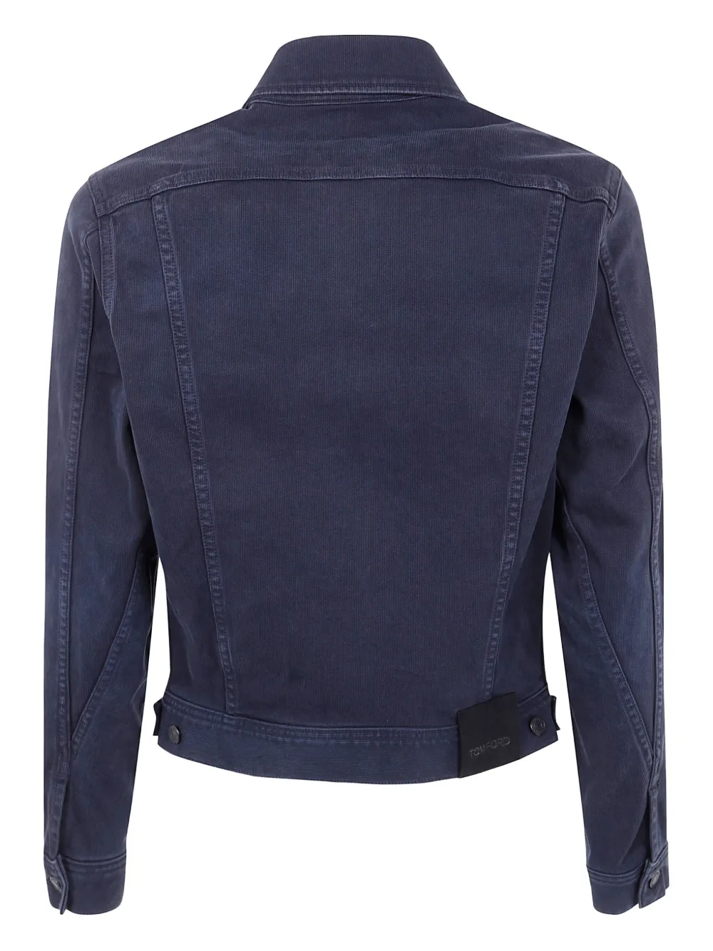 TOM FORD Ribfluwelen jack met knoopsluiting Blauw