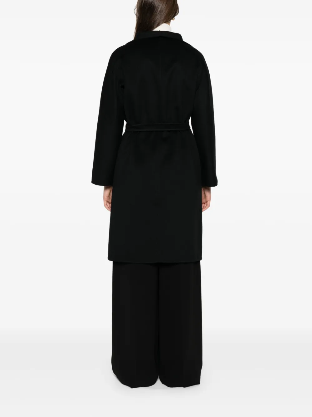 Max Mara belted wrap cashmere coat Zwart