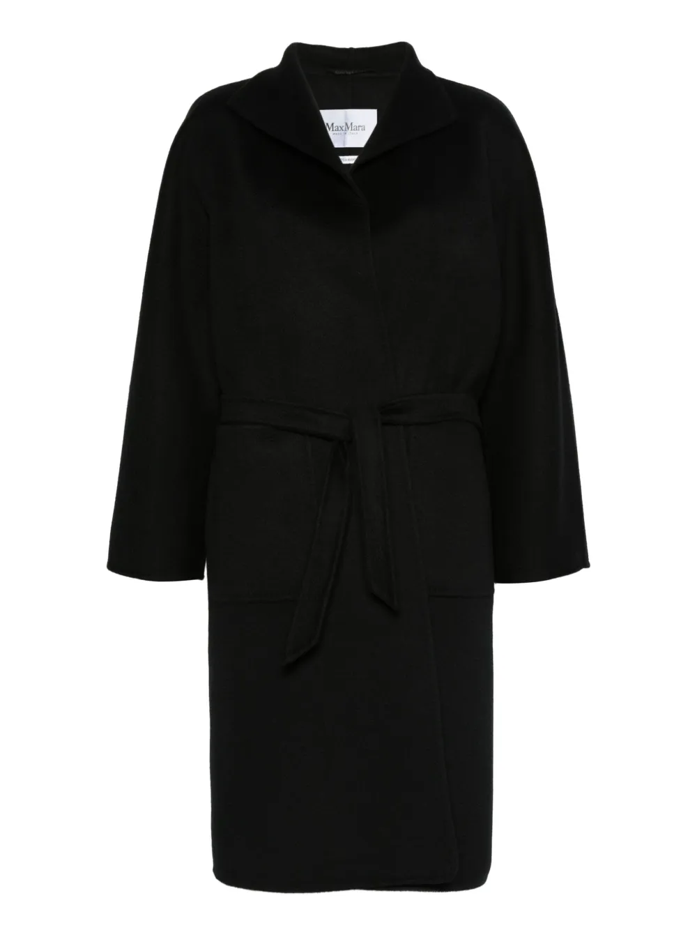 Max Mara belted wrap cashmere coat Zwart