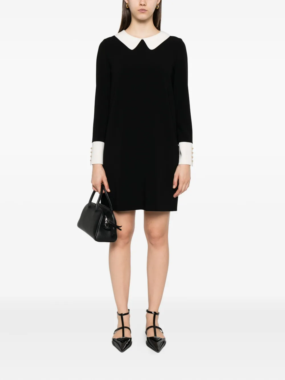 Max Mara Peter Pan-collar mini dress Zwart
