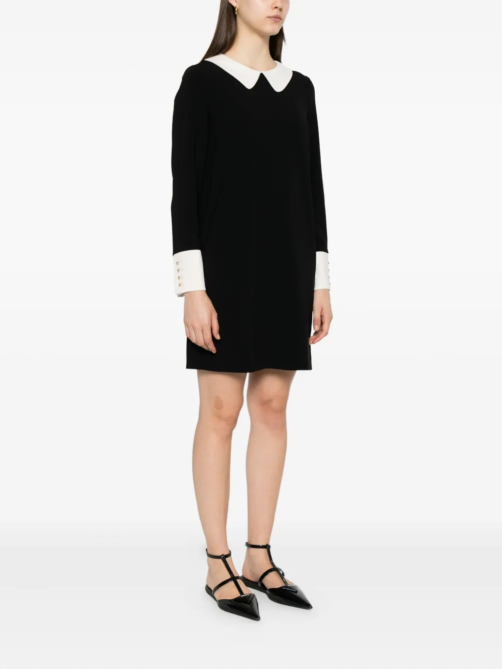 Max Mara Peter Pan-collar mini dress Zwart