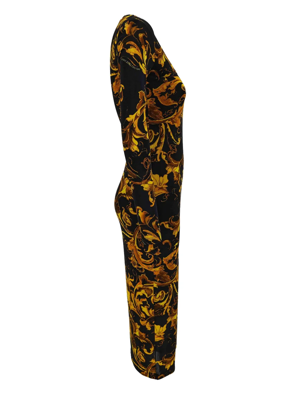 Versace Jeans Couture baroque-print long-sleeve dress Zwart