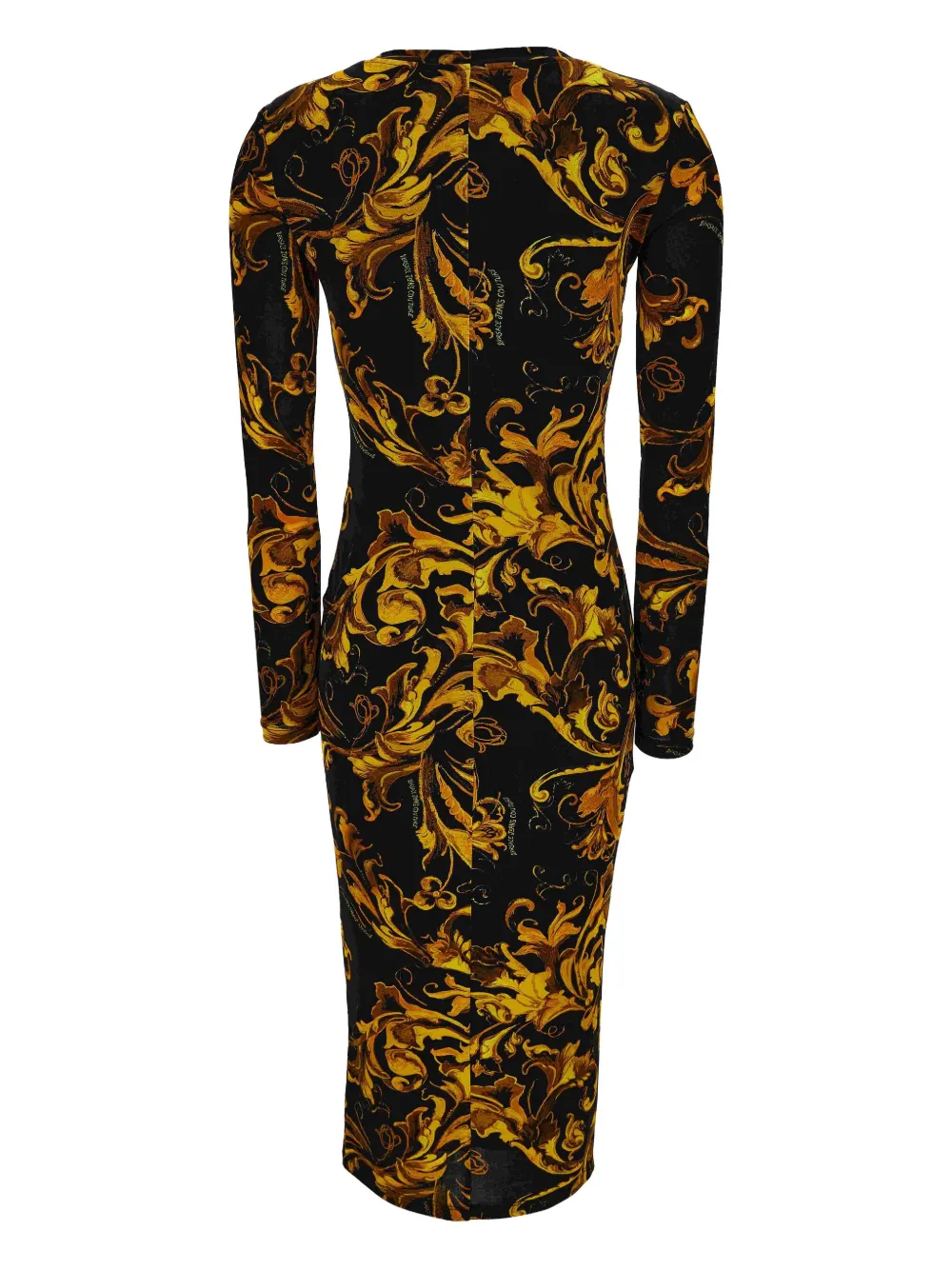 Versace Jeans Couture baroque-print long-sleeve dress Zwart