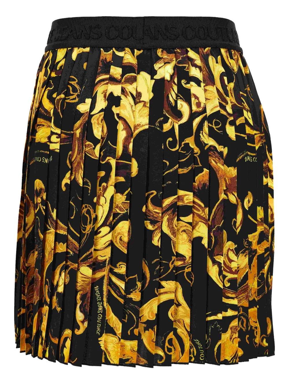 Versace Jeans Couture baroque-print pleated mini skirt Zwart