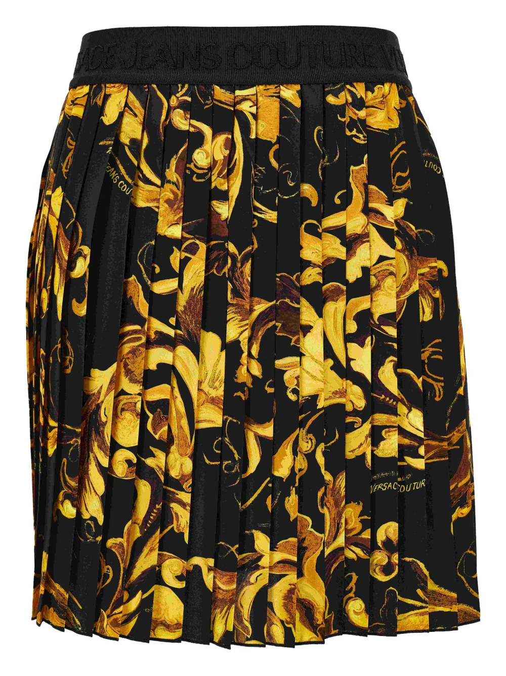 Versace Jeans Couture baroque-print pleated mini skirt Zwart