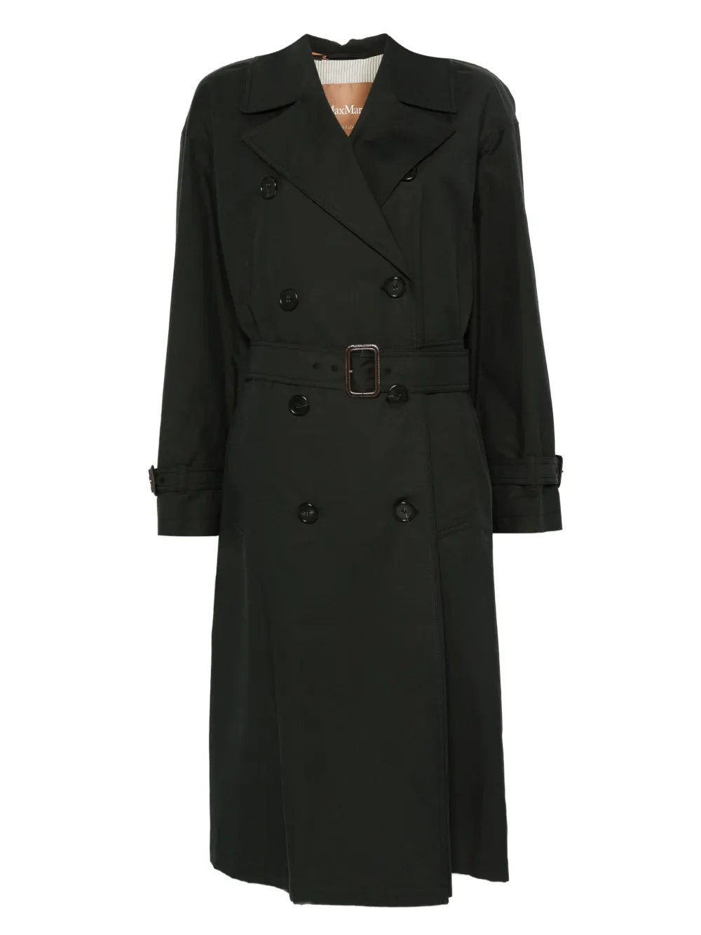 Max Mara double-breasted belted coat Zwart