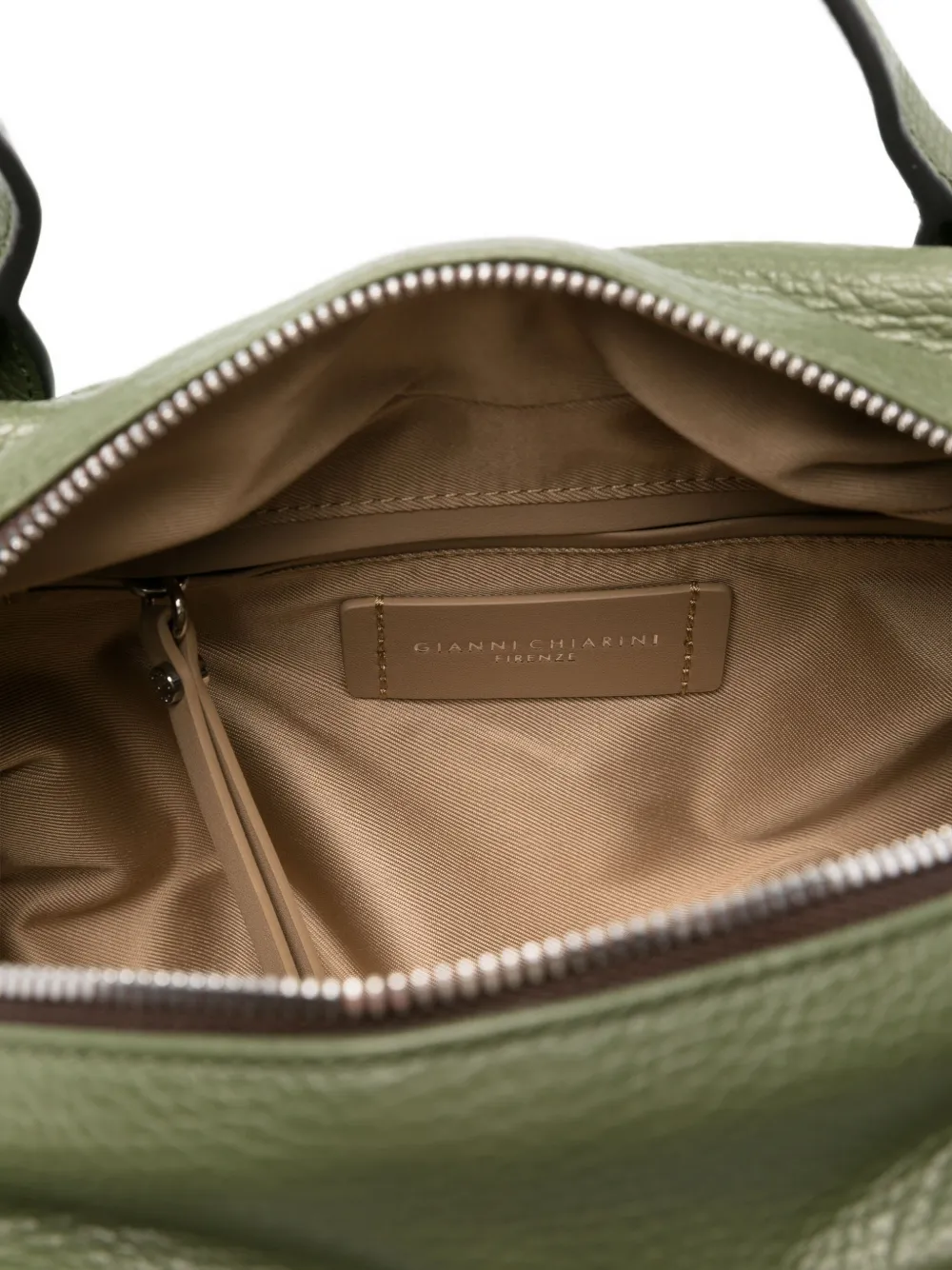 GIANNI CHIARINI Emily shopper van bewerkt leer met handvat Groen