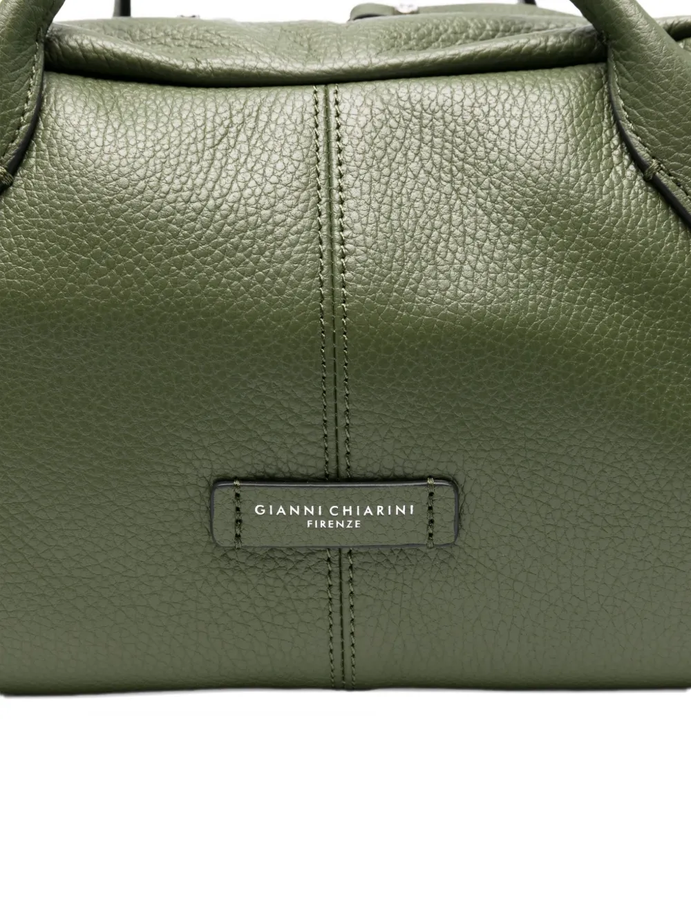 GIANNI CHIARINI Emily shopper van bewerkt leer met handvat Groen