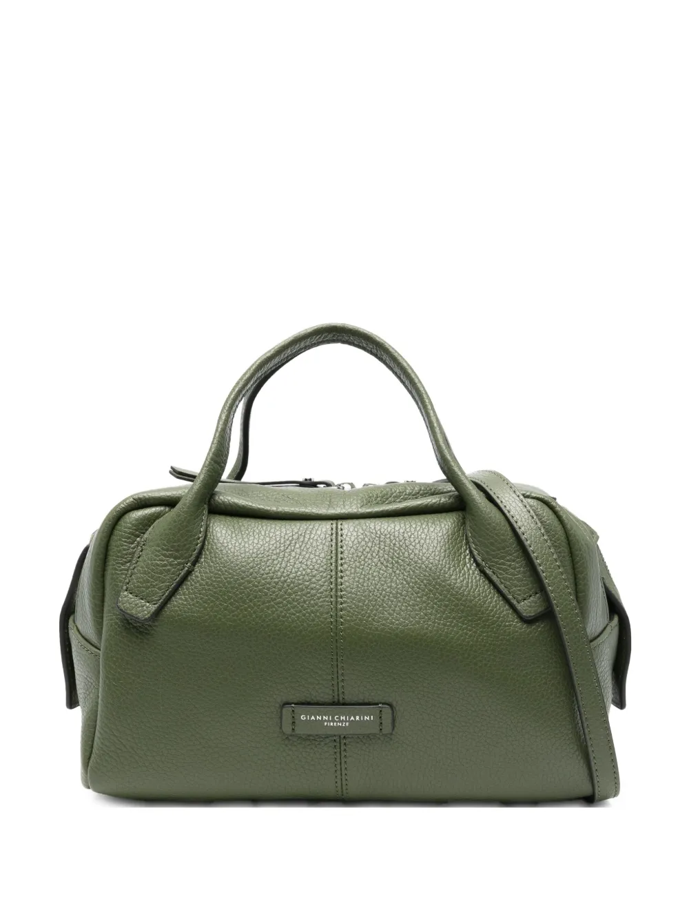 GIANNI CHIARINI Emily shopper van bewerkt leer met handvat Groen