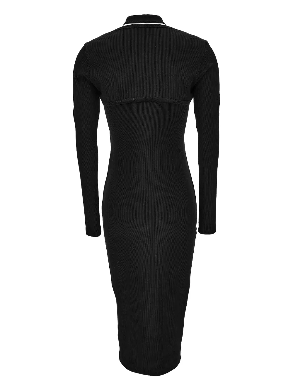 Versace Jeans Couture cross-neck ribbed dress Zwart