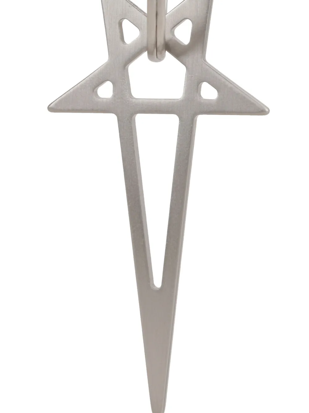 Rick Owens Holywood Pentagram stervormige sleutelhanger Zilver