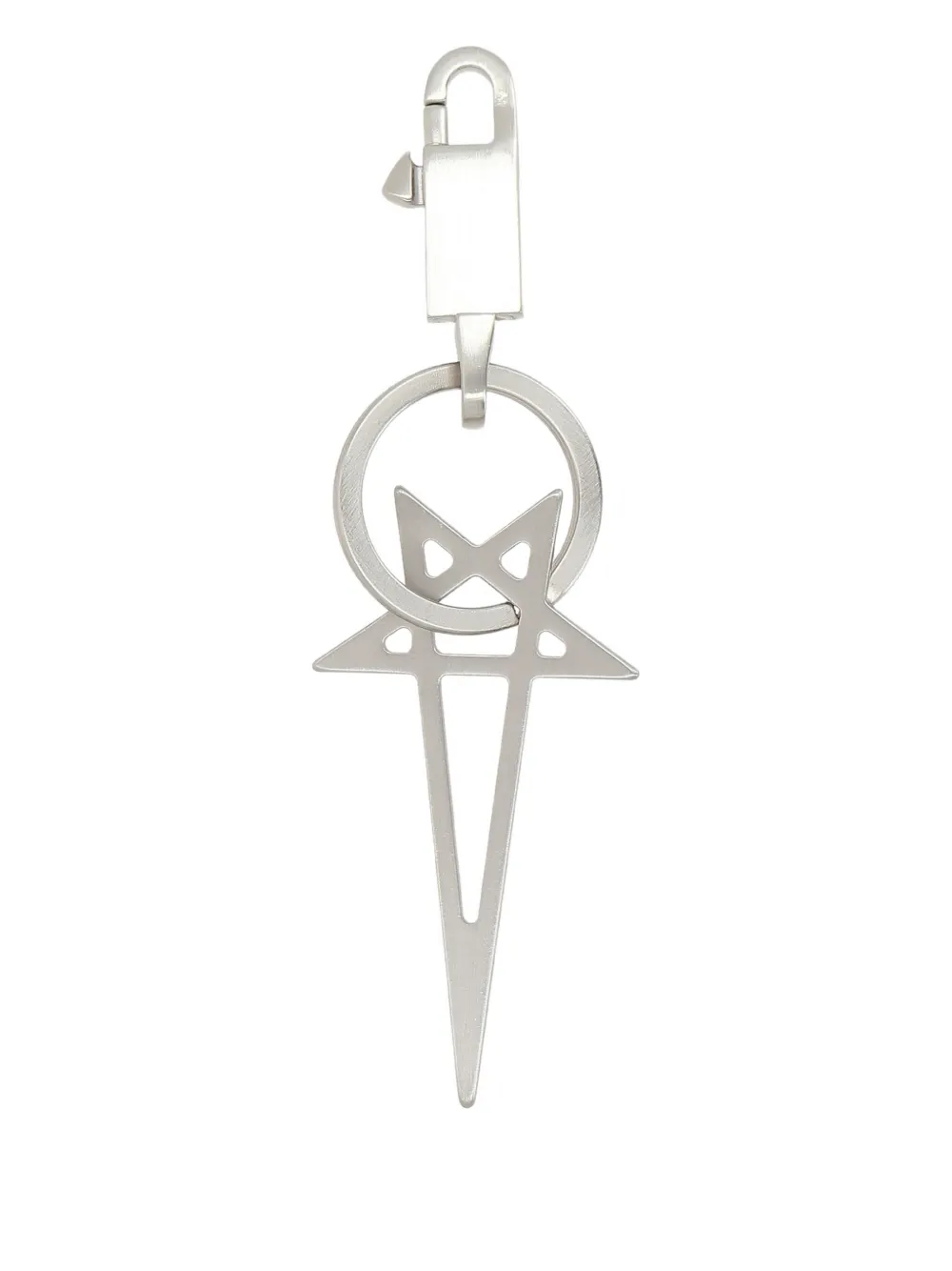 Rick Owens Holywood Pentagram stervormige sleutelhanger Zilver