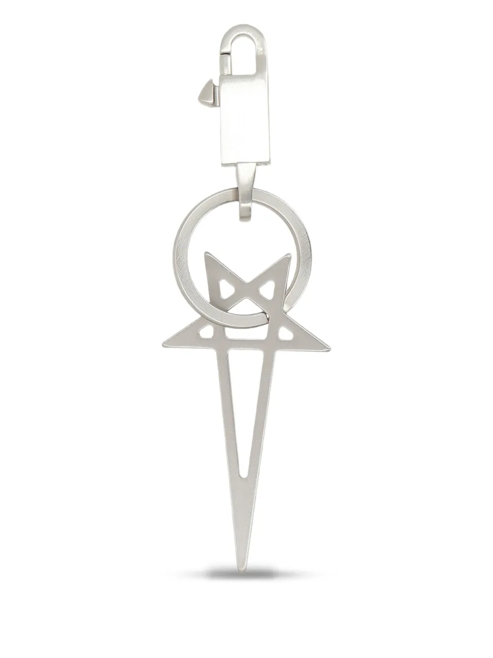 Rick Owens Holywood Pentagram stervormige sleutelhanger Zilver