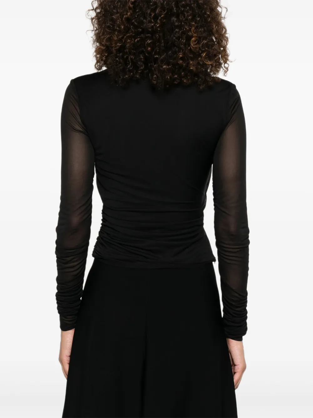 Max Mara Blouse met mesh mouwen Zwart