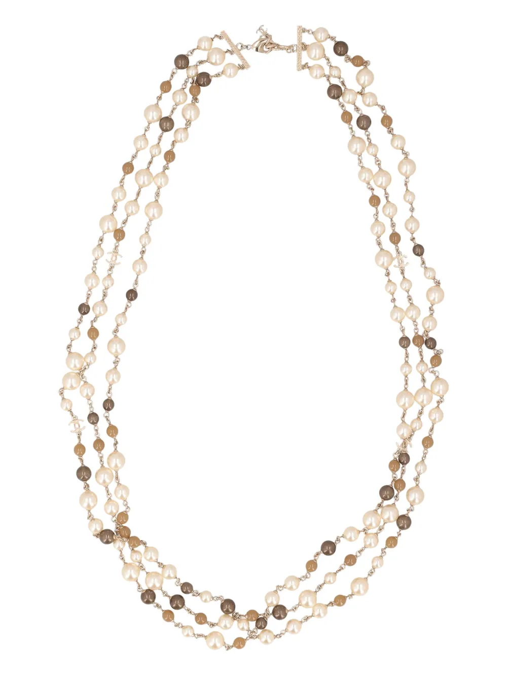 CHANEL Pre-Owned CC-logo necklace - ニュートラル CHANEL Pre-Owned CC-logo necklace - ニュートラル