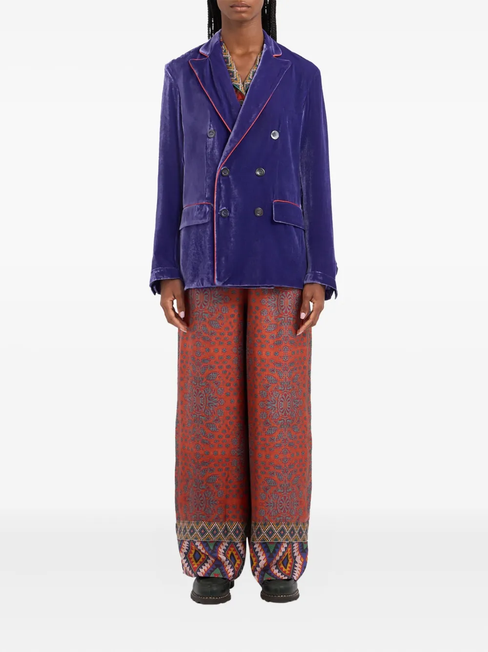 Pierre-Louis Mascia Kanpur fluwelen blazer Paars