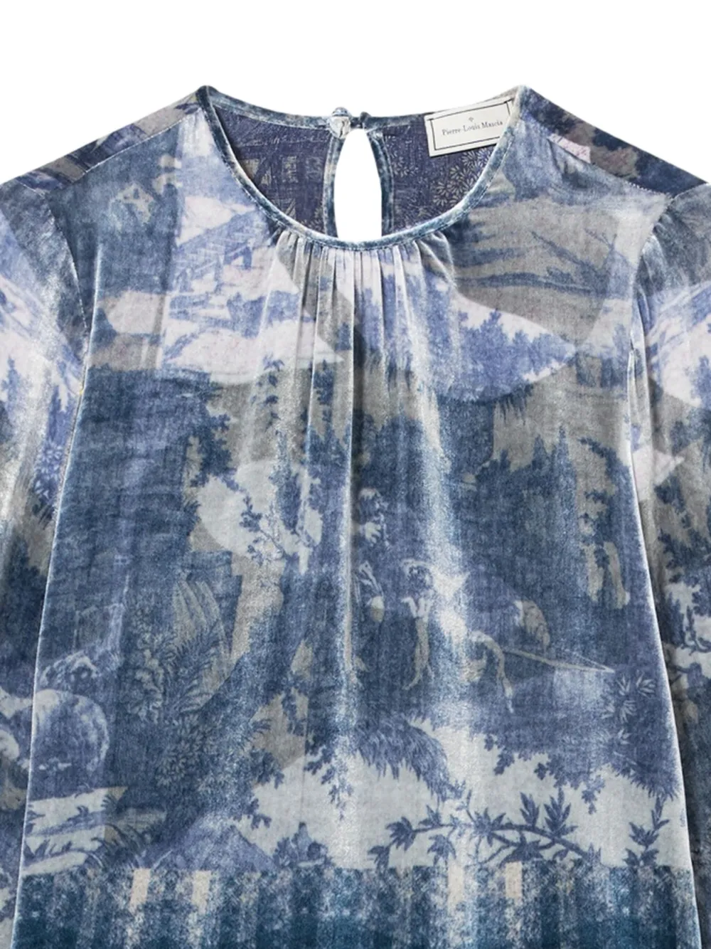 Pierre-Louis Mascia landscape-print blouse Blauw