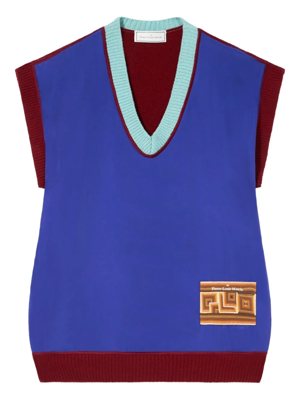 Pierre-Louis Mascia V-neck patch vest Blauw