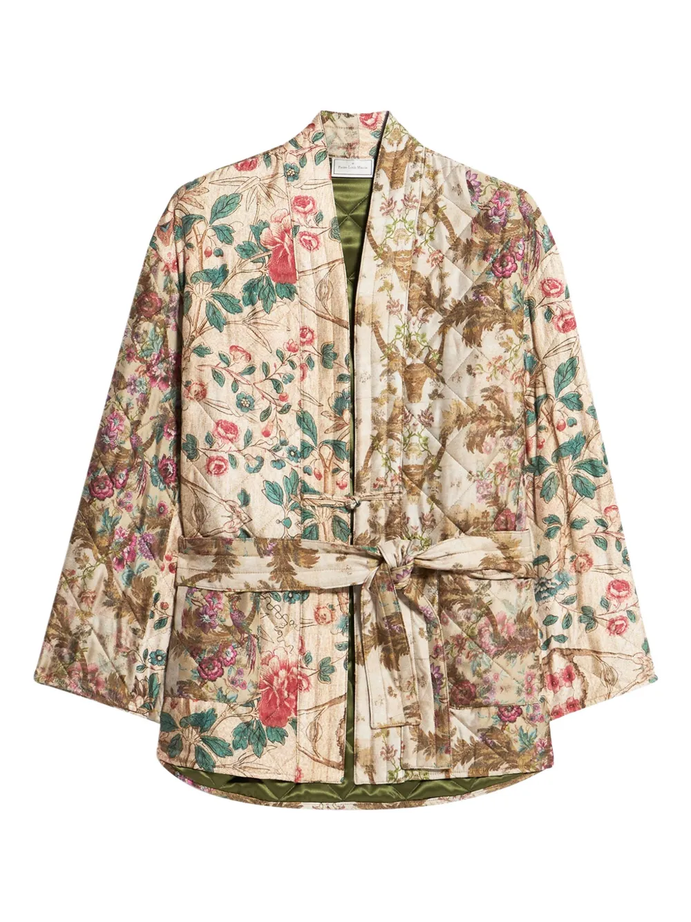 Pierre-Louis Mascia floral-quilted belted jacket Beige