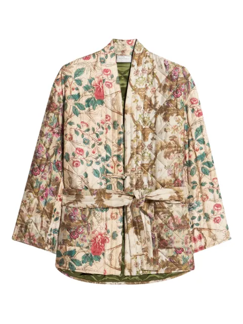 Pierre-Louis Mascia floral-quilted belted jacket