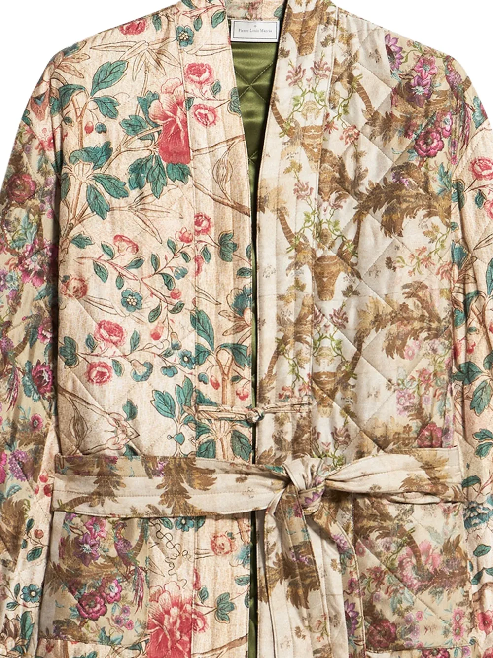 Pierre-Louis Mascia floral-quilted belted jacket Beige