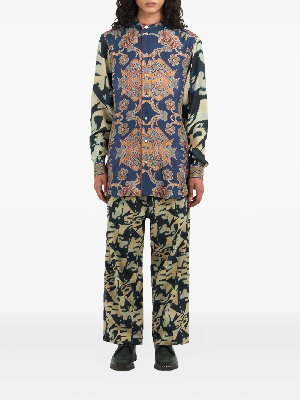 Pierre-Louis Mascia Aloe zijden shirt Blauw
