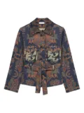 Pierre-Louis Mascia tapestry-pattern belted jacket - Blue