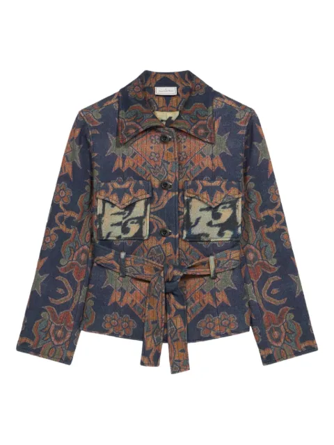 Pierre-Louis Mascia tapestry-pattern belted jacket
