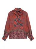 Pierre-Louis Mascia Aloe longsleeve silk shirt - Red