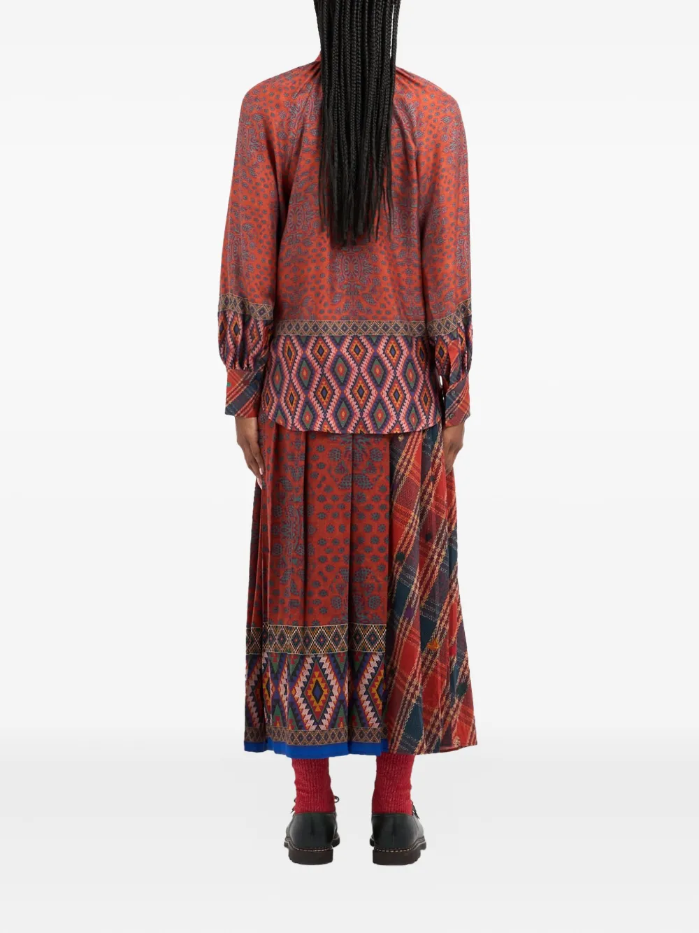 Pierre-Louis Mascia Aloe longsleeve silk shirt Rood