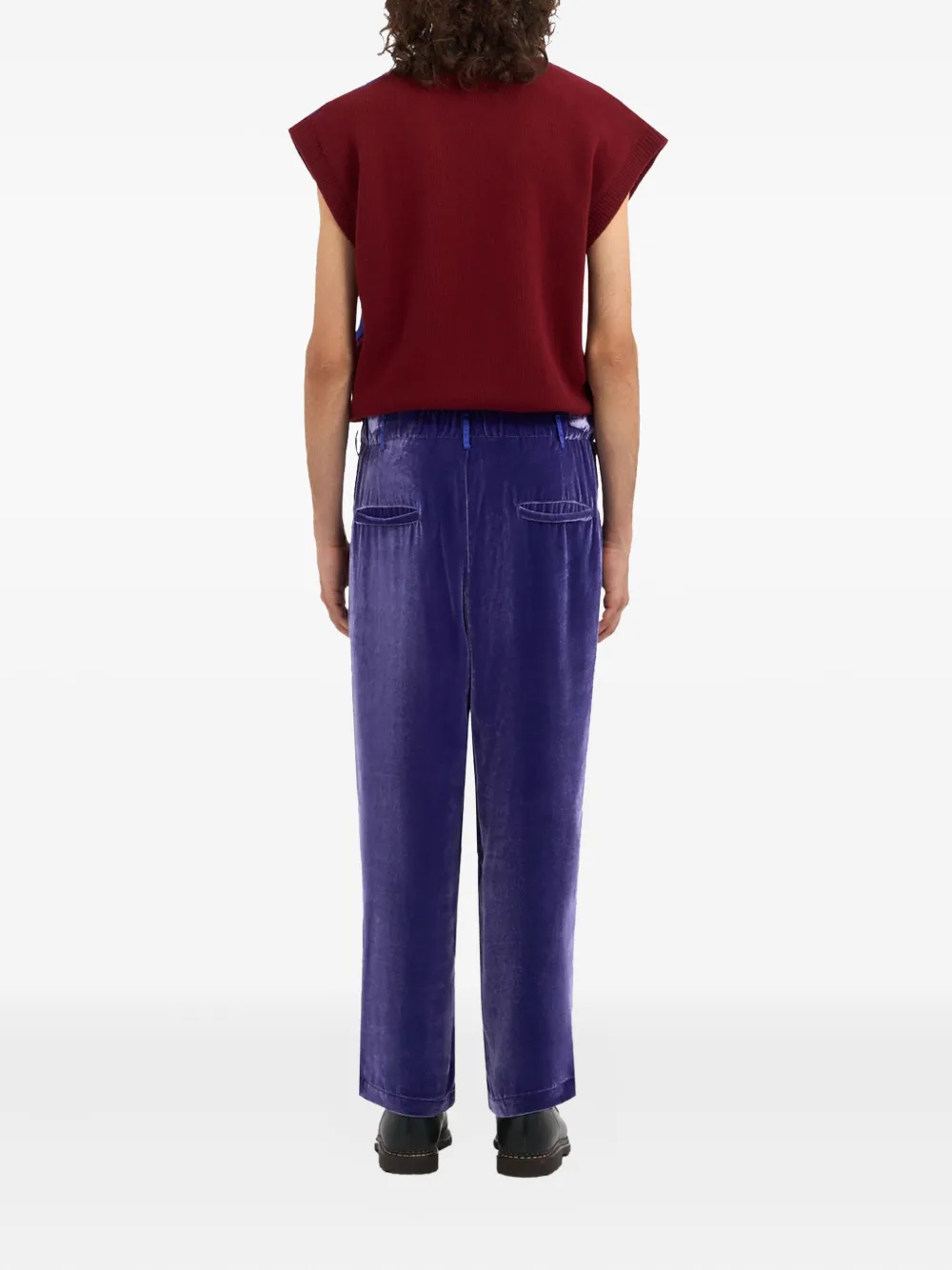 Pierre-Louis Mascia pleated side-stripe trousers Paars