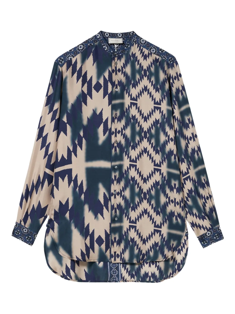 Pierre-Louis Mascia geometric-print shirt Blauw