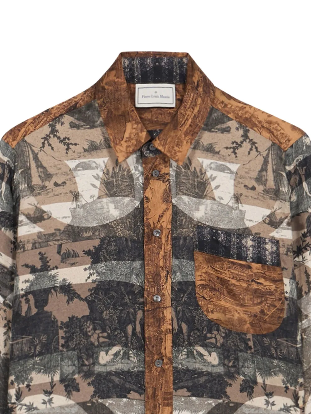 Pierre-Louis Mascia Aloe longsleeve silk shirt Zwart