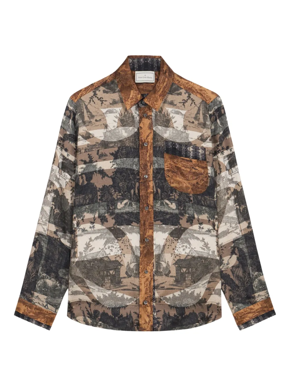 Pierre-Louis Mascia Aloe longsleeve silk shirt Zwart