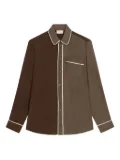 Pierre-Louis Mascia contrast-panel piped shirt - Brown
