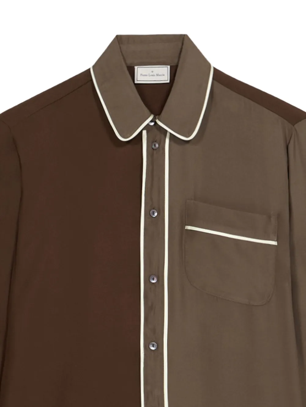 Pierre-Louis Mascia contrast-panel piped shirt Bruin