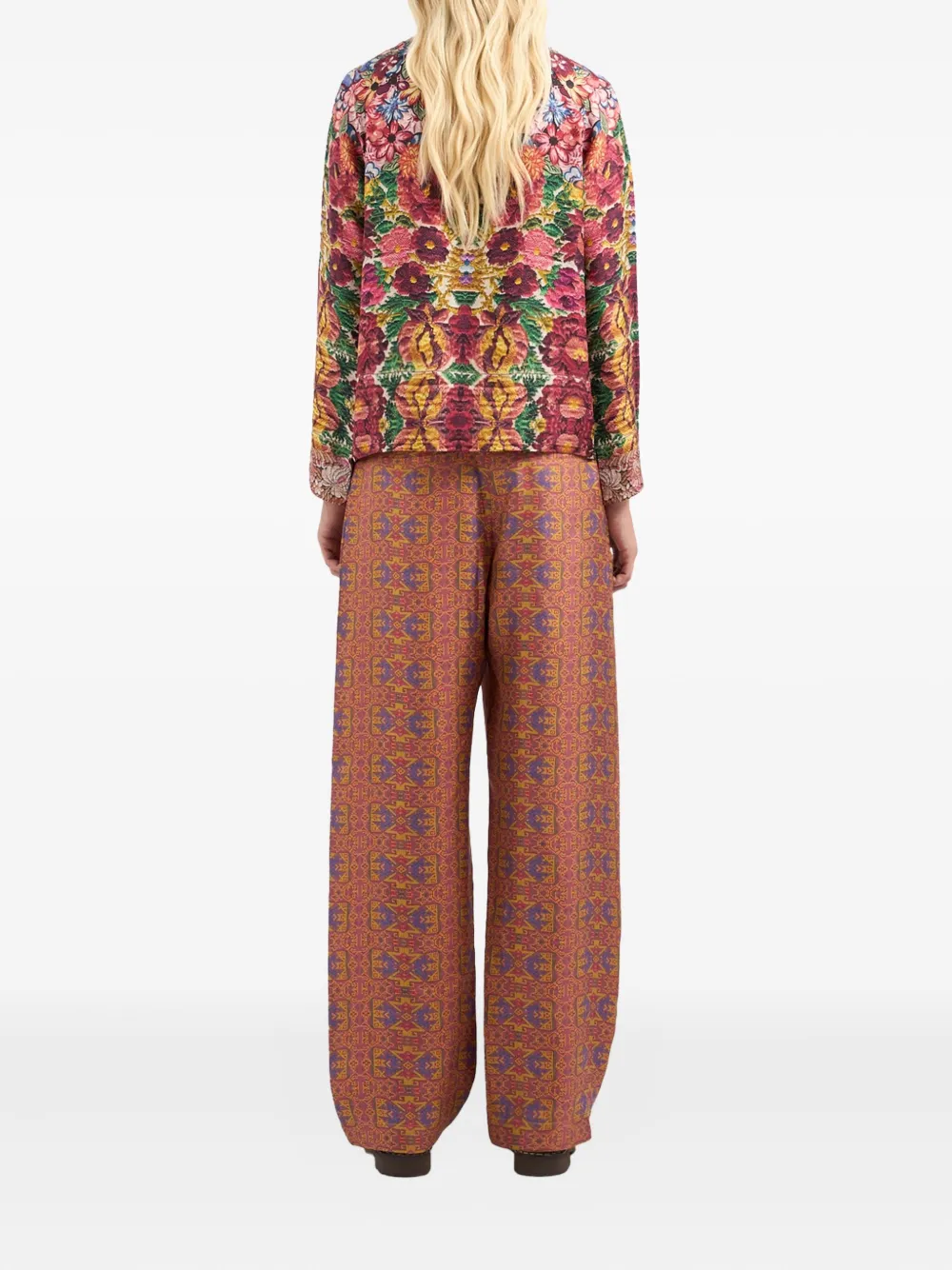 Pierre-Louis Mascia Aloe longsleeve silk shirt Roze