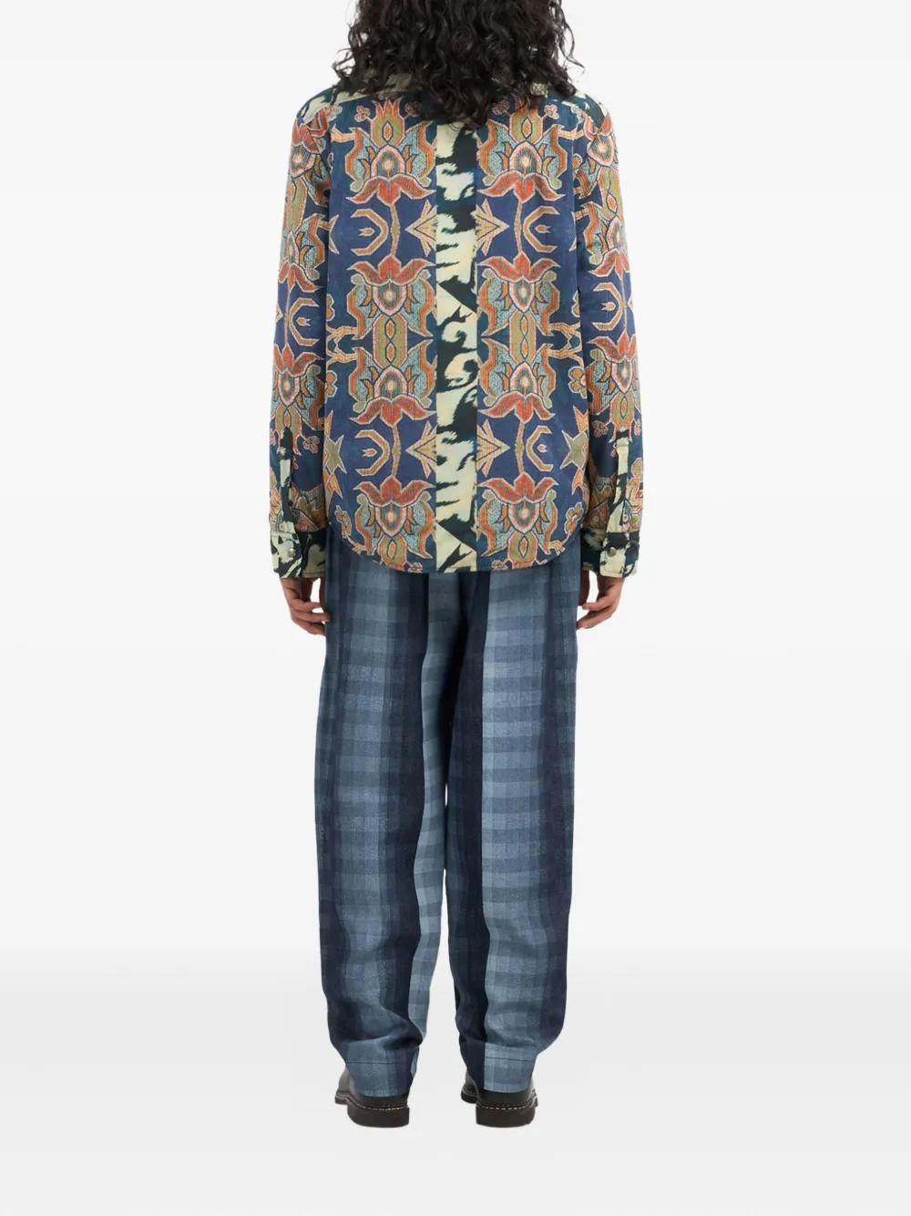 Pierre-Louis Mascia patterned pocket shirt Blauw