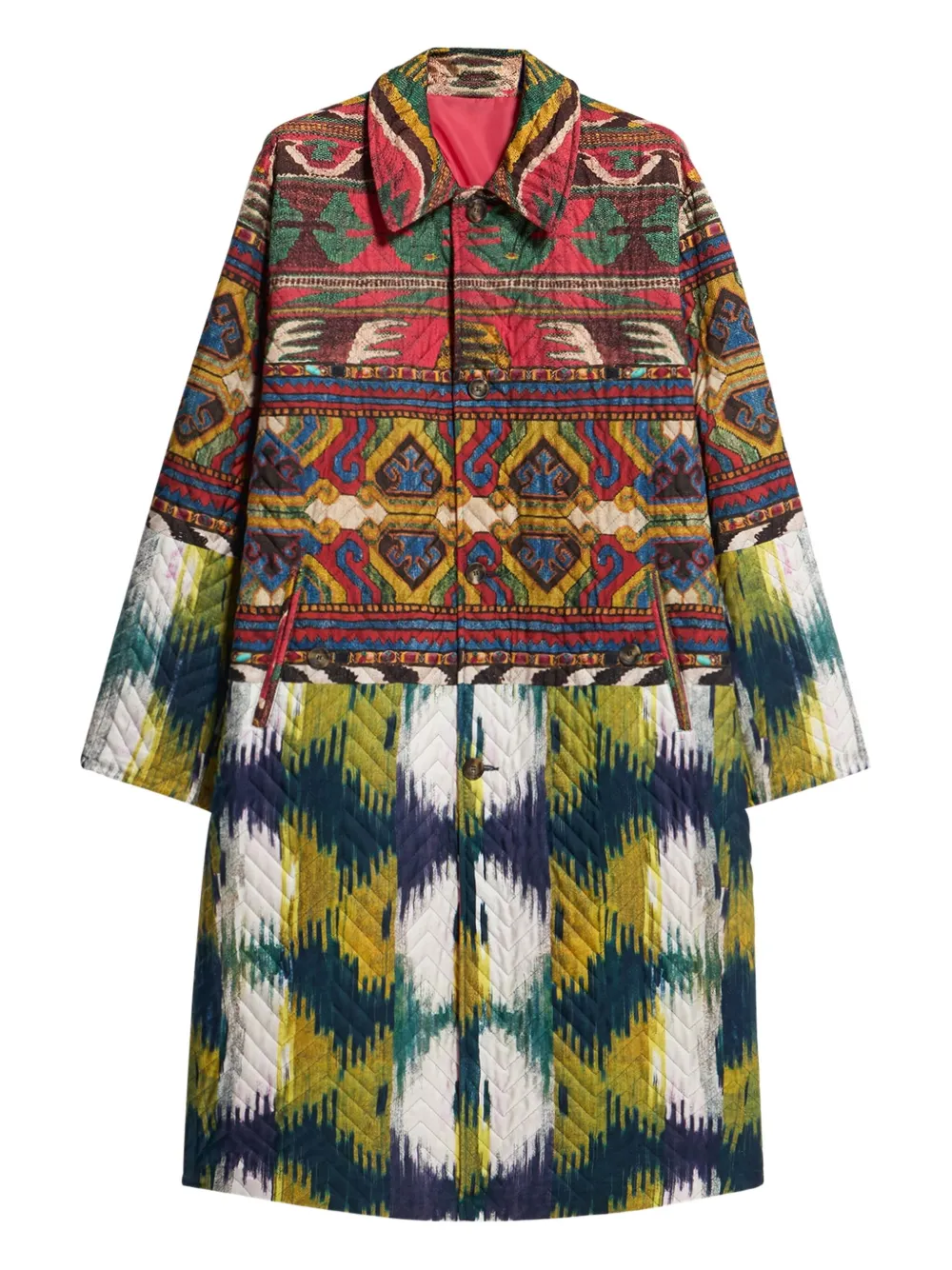 Pierre-Louis Mascia patterned quilted coat Groen