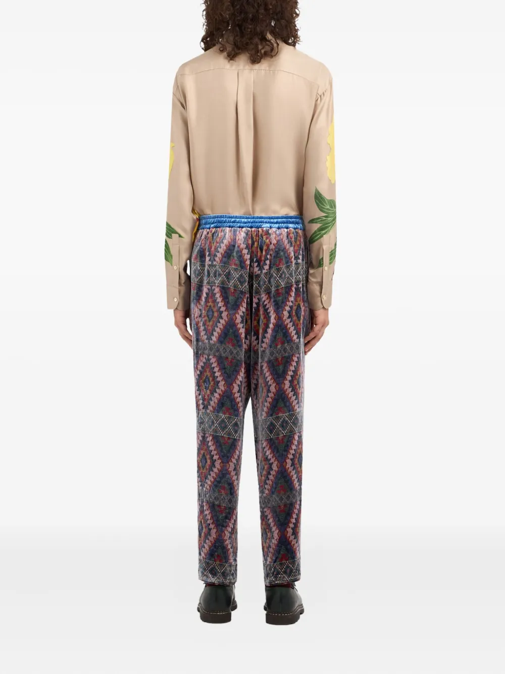 Pierre-Louis Mascia geometric-pattern trousers Rood