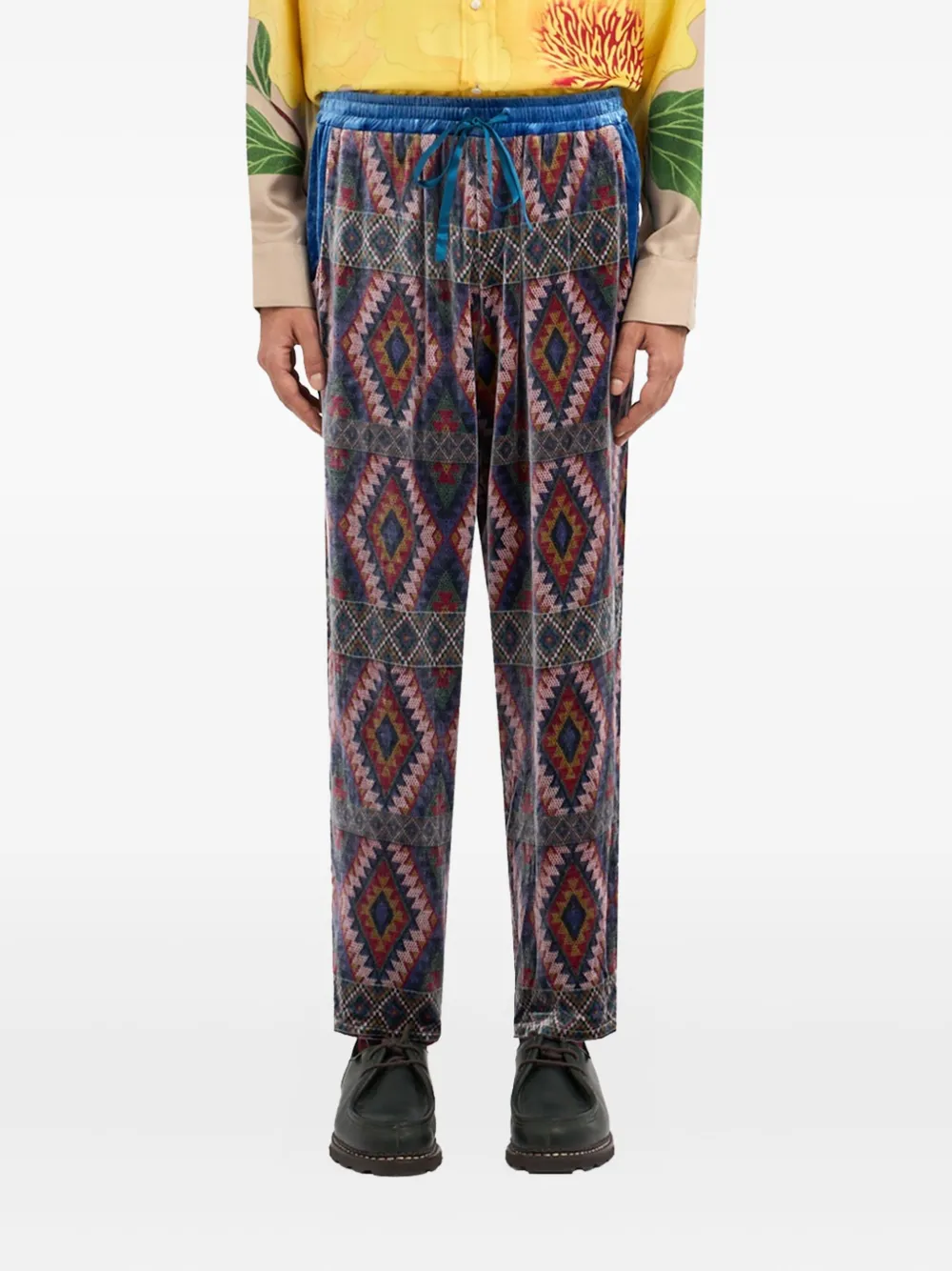 Pierre-Louis Mascia geometric-pattern trousers Rood