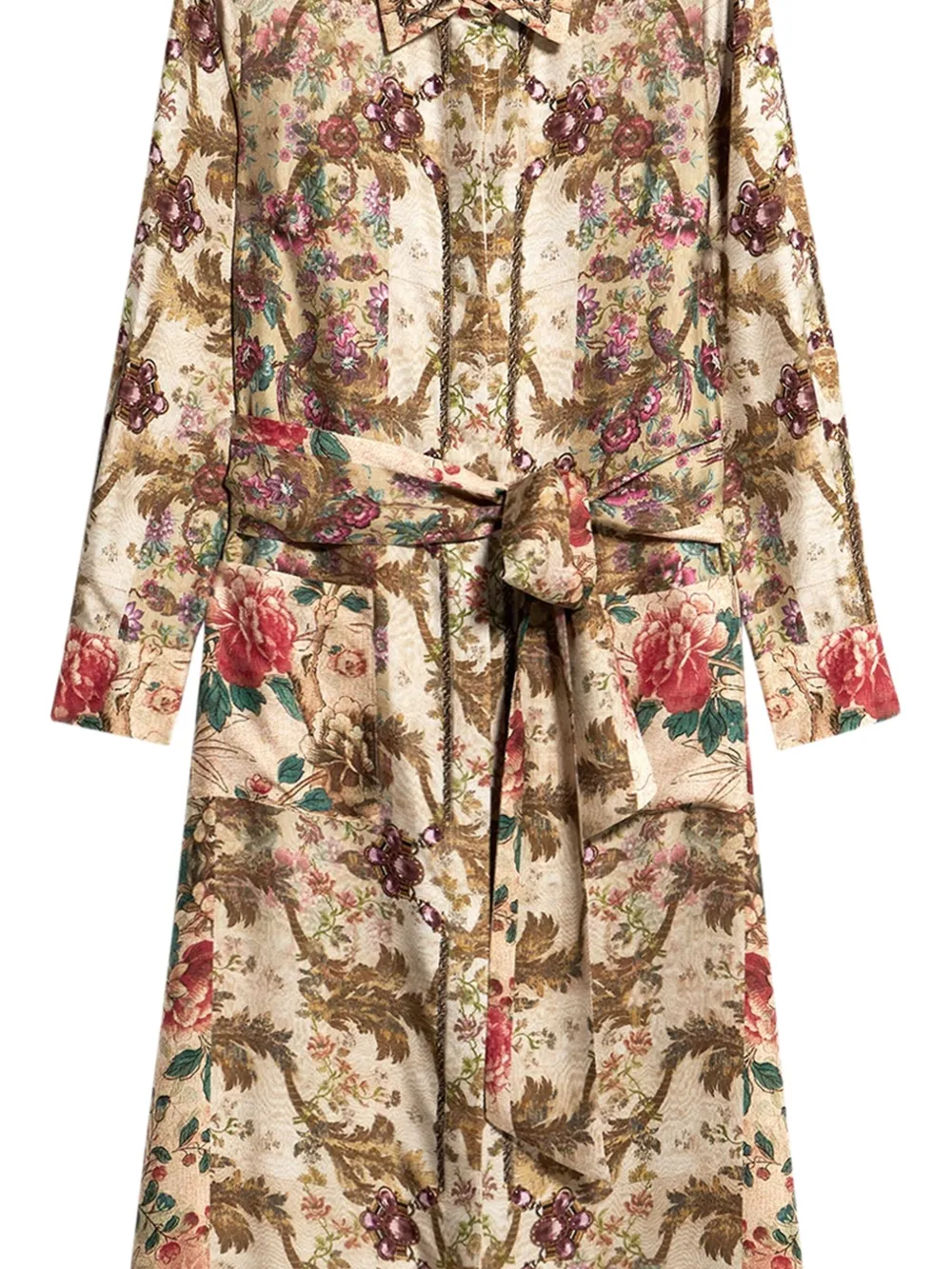 Pierre-Louis Mascia Aloe floral-print maxi shirt dress Beige